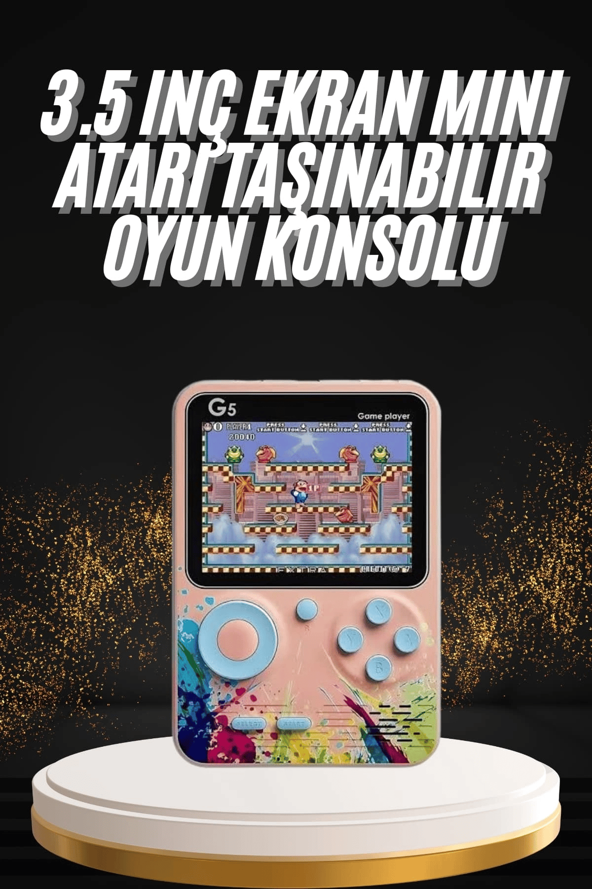 Televizyona Bağlanan Çift Joystick Taşınabilir Klasik Retro Oyunlu