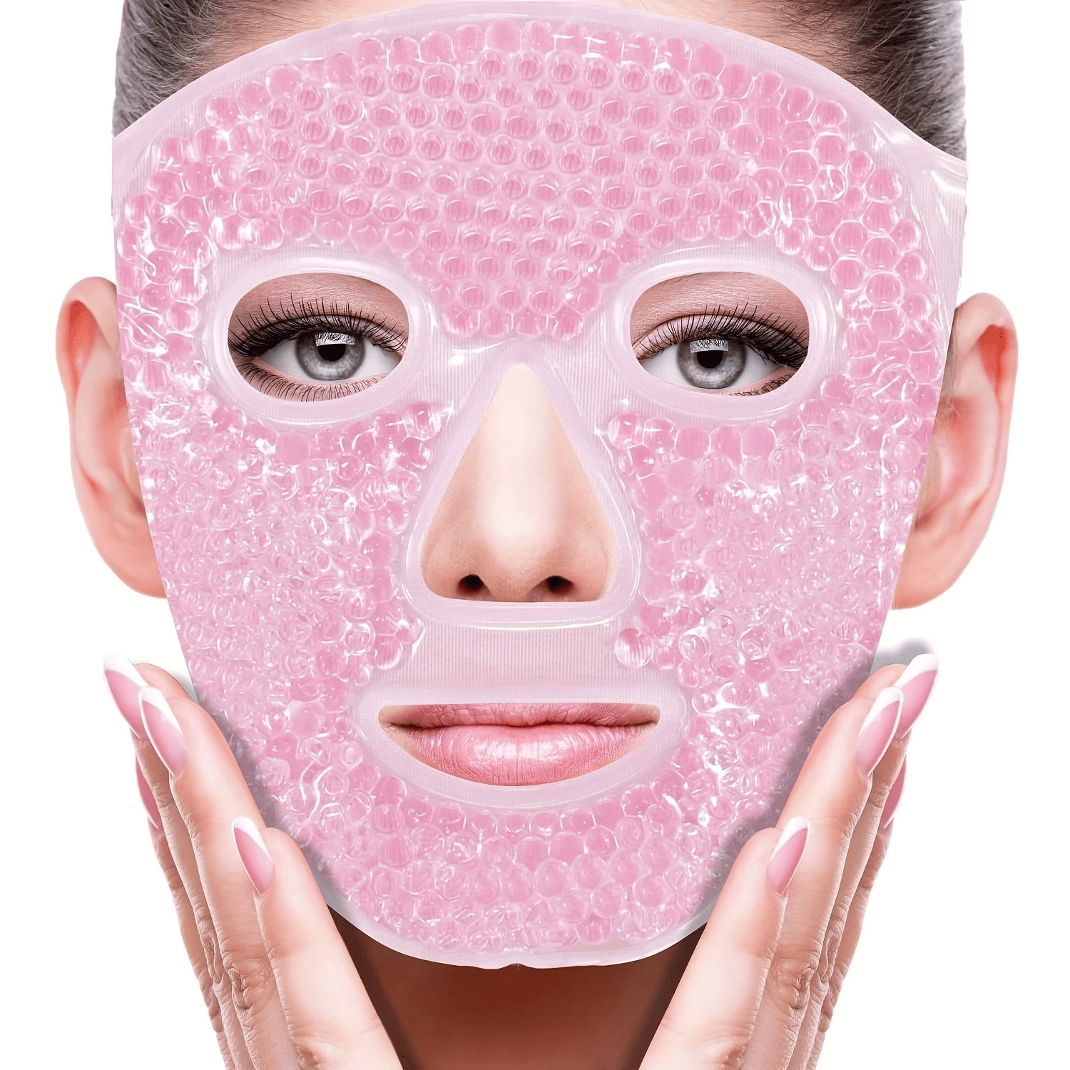 Terapi Jel Yüz Maskesi Soğuk Ve Sıcak Boncuklu Ayarlanabilir Maske (Pembe)