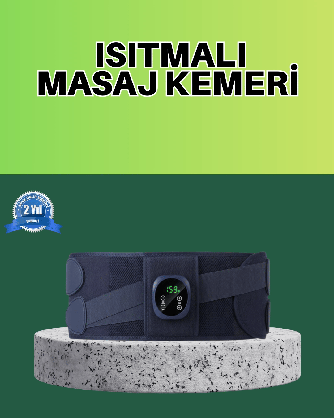 Titreşimli Masajlı Bel Kemeri Sessiz Çalışma 100 cm Bel Uyumlu