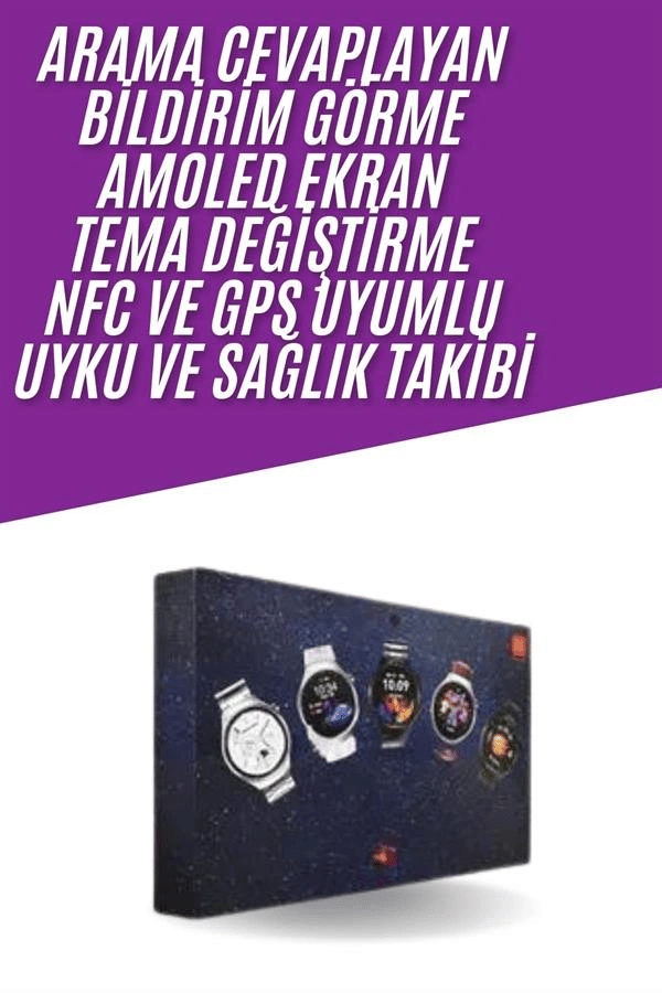 Unısex Yuvarlak Ekranlı 7 Kordonlu Akıllı Saat GPS Destekli Çoklu Kordon Seçeneği