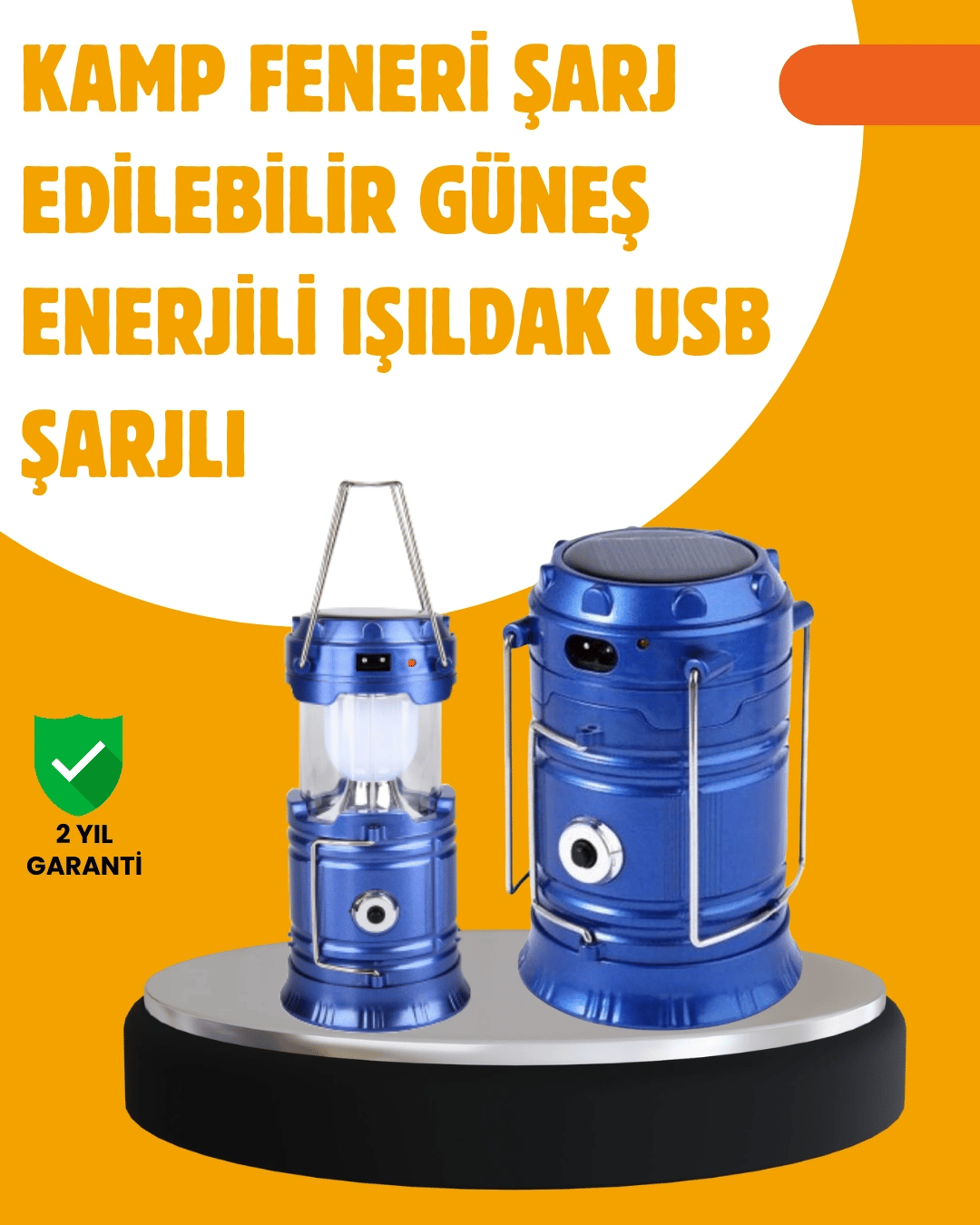 USB Şarjlı Çok Fonksiyonlu Kamp Feneri – Taşınabilir ve Dayanıklı