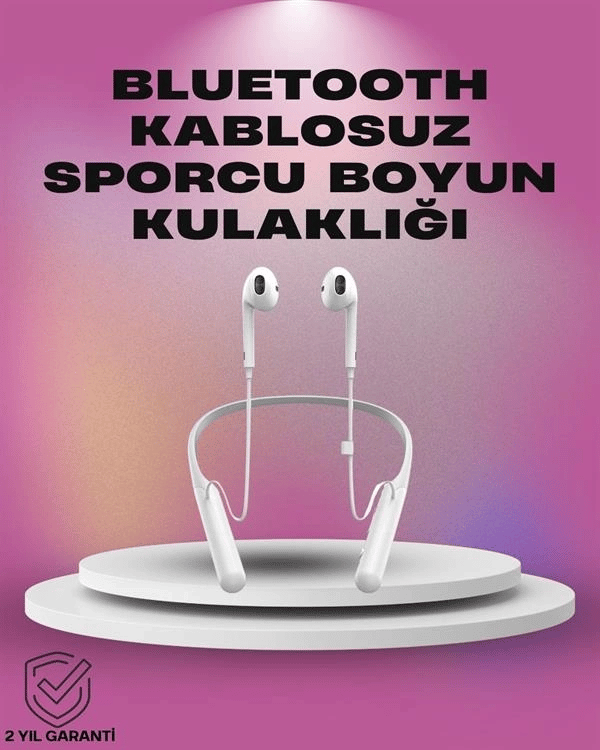 Uzun Pil Ömürlü Kablosuz Kulaklık – Boyun Askılı, 100 Saat Kullanım
