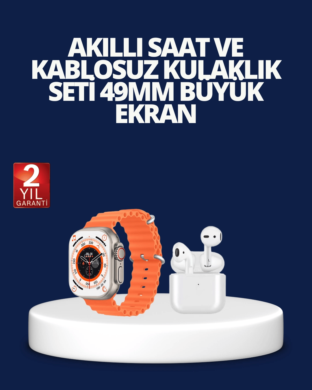 Watch 9 Max Akıllı Saat ve Kablosuz Kulaklık Seti 2 Kordonlu Sesli Görüşme Özellikli
