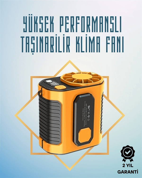 Yüksek Hızlı Mini Klima Fan – 11 m/s Rüzgar Gücü, 100 Hız Ayarı