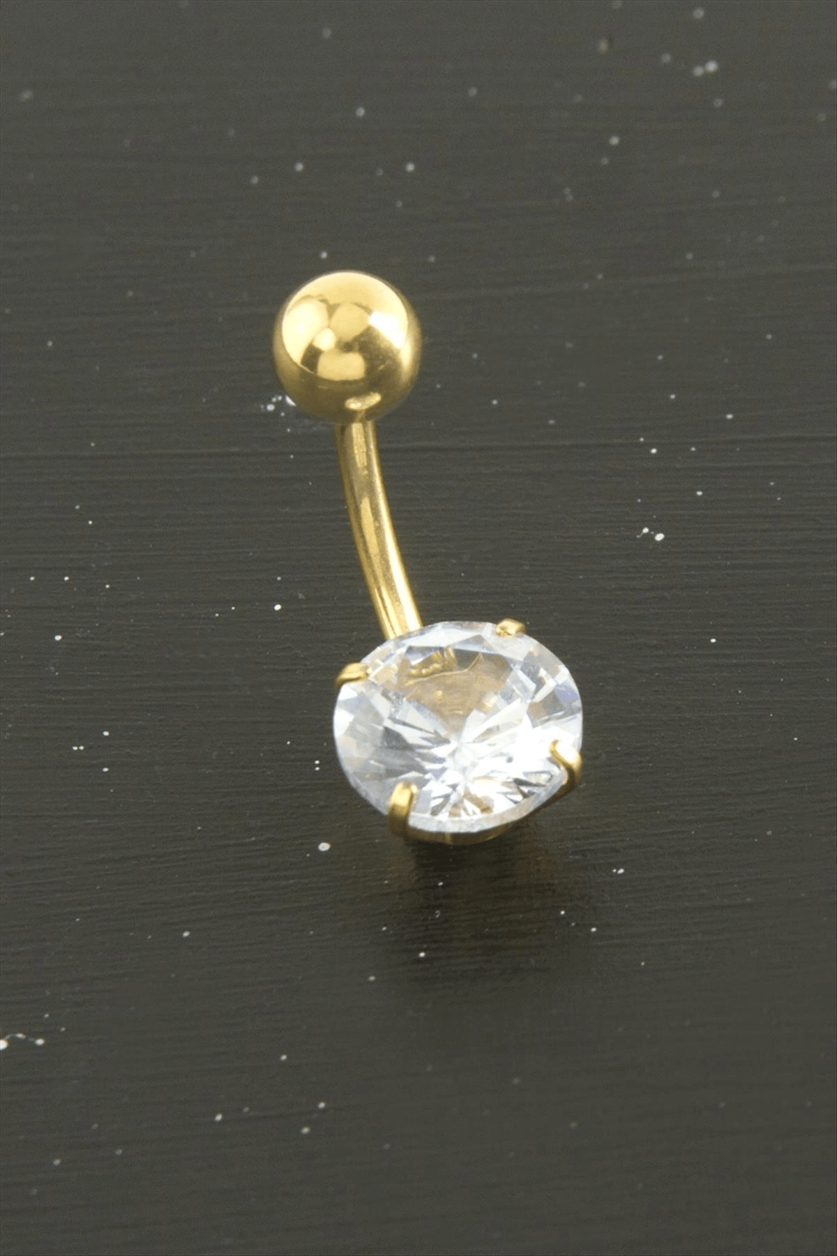Yuvarlak Zirkon Taşlı Çelik Piercing 1 Adet