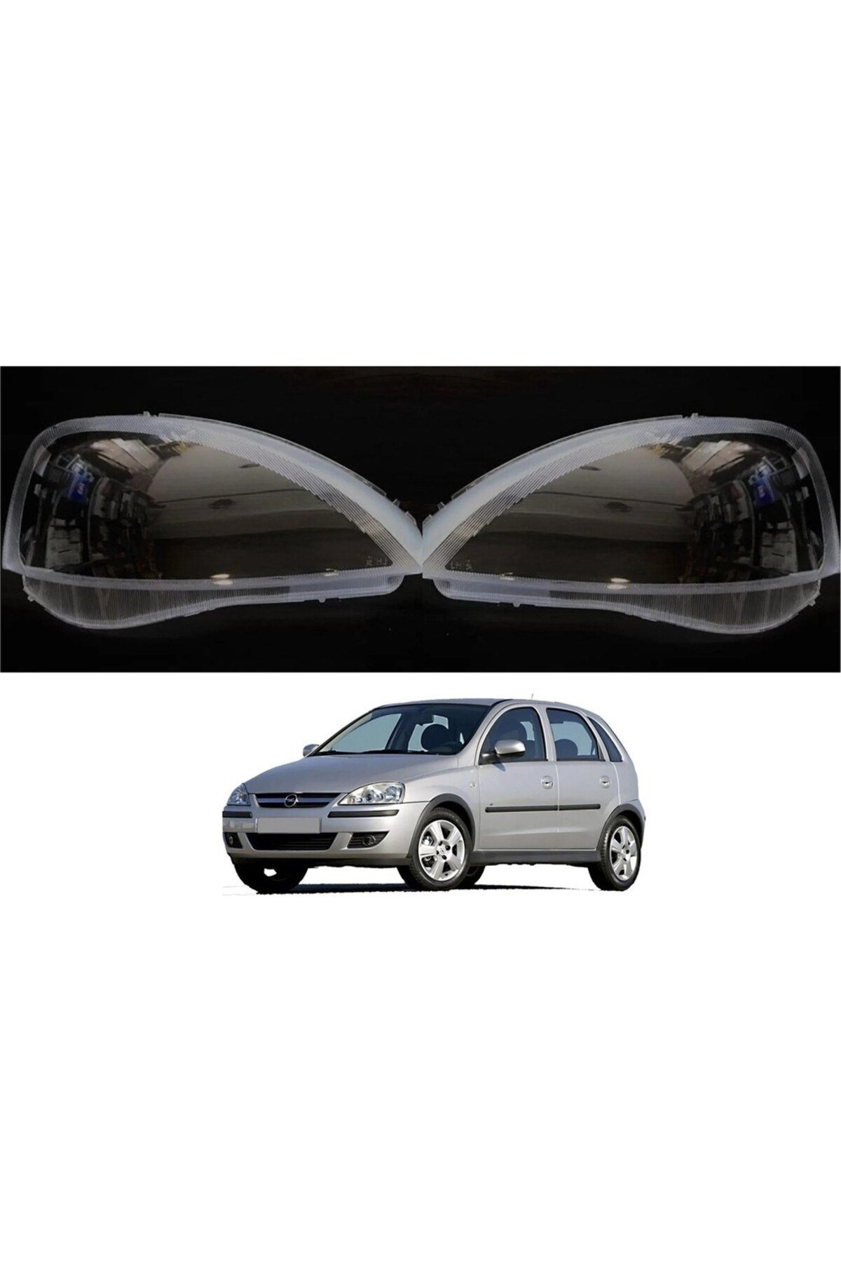 Opel Corsa C Kasa 2001-2006 Uyumlu Sağ ve Sol Takım Far Camı
