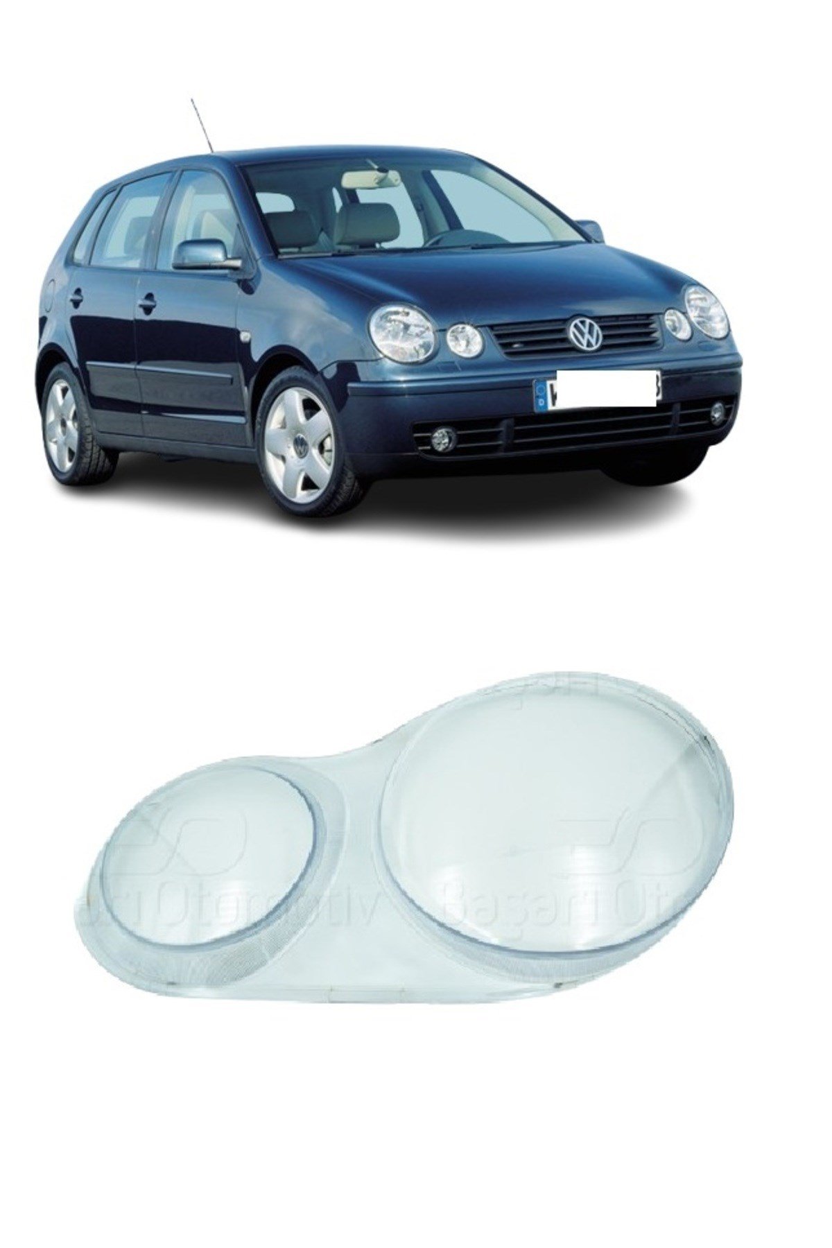 Volkswagen Vw Polo 2002-2005 Uyumlu Sol Far Camı ( Şöför Tarafı ) 6Q1941007AF