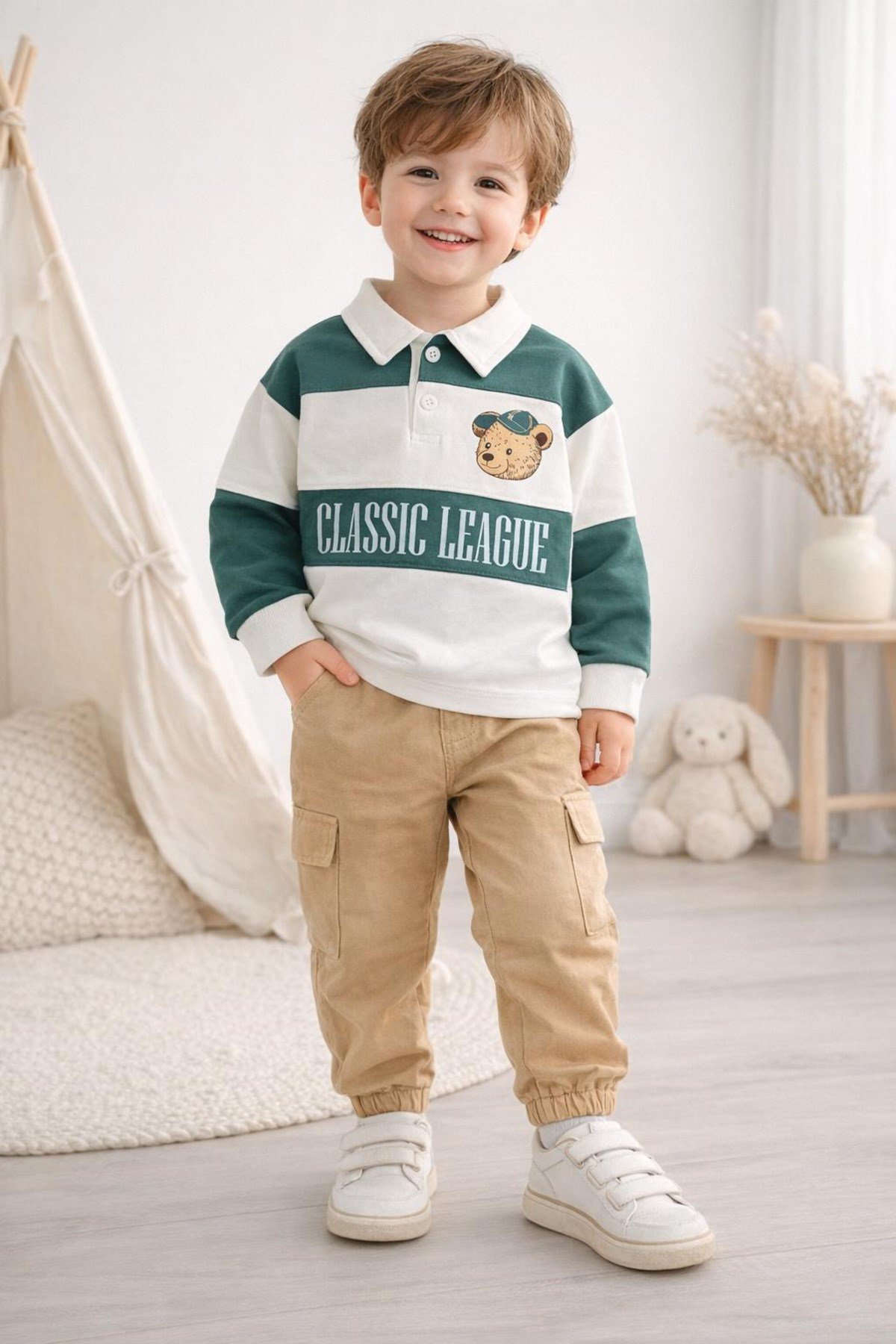 Erkek Çocuk Classic Ayı Figürlü Takım