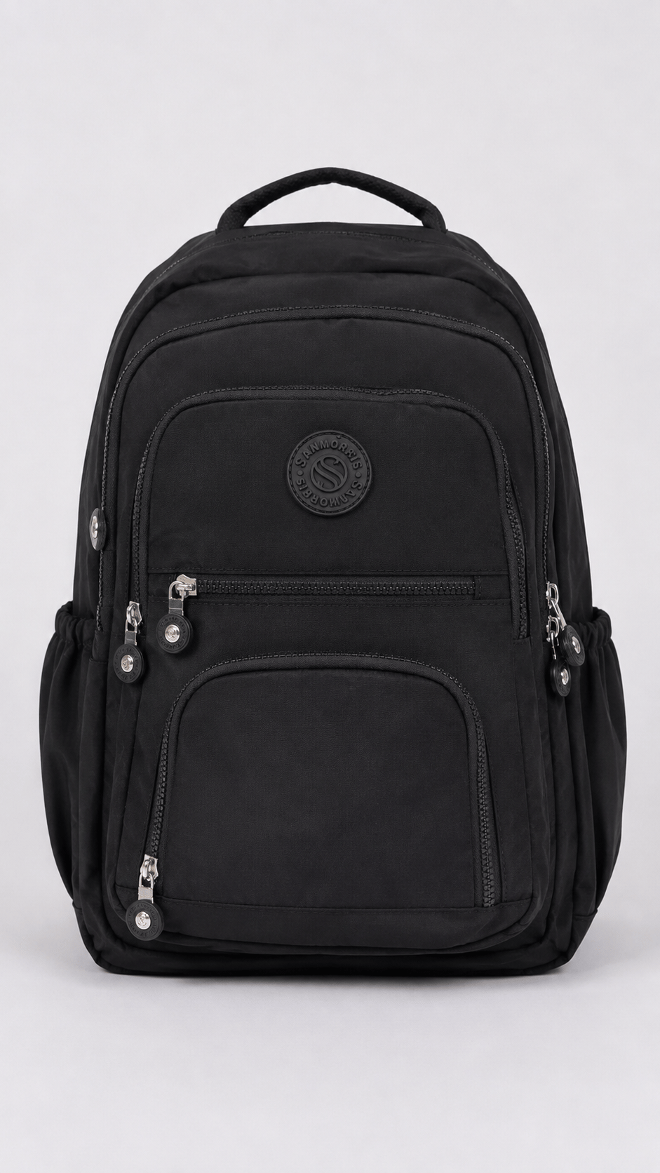 Çok Bölmeli Siyah Unisex Sırt Çantası – Laptop ve Okul Bölmeli Günlük Kullanım Krinkıl Çantası