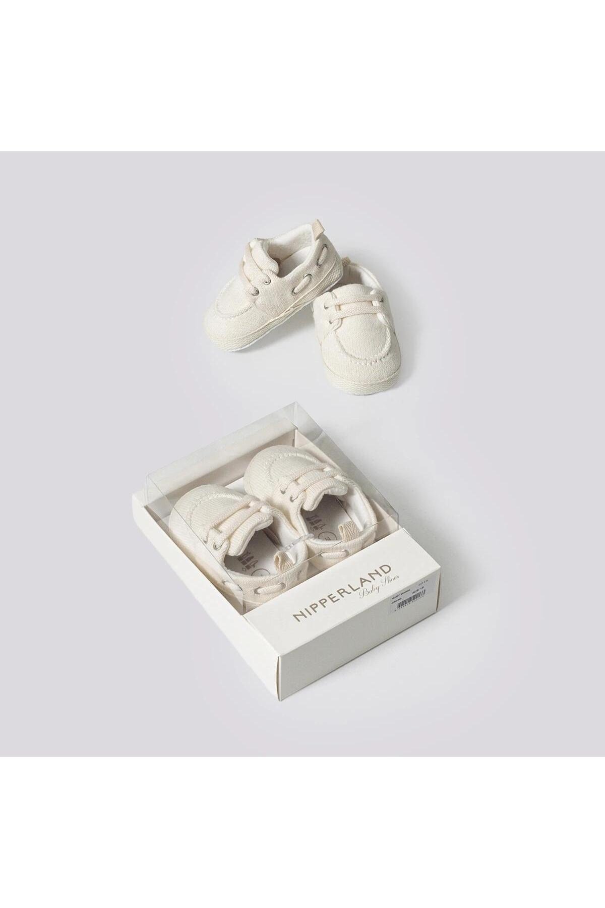 Erkek Bebek Krem Sneaker Yürüme Patiği