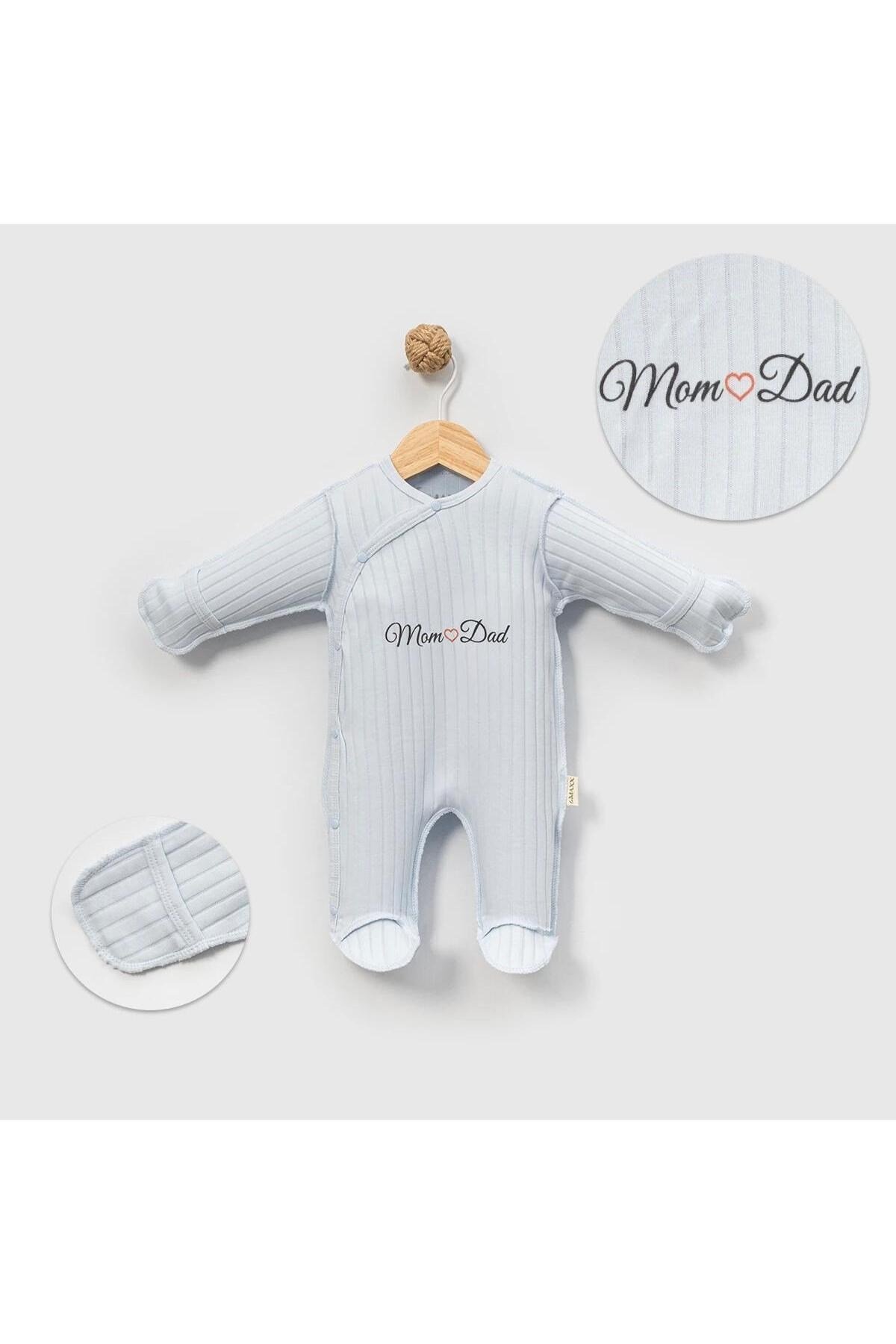 Unisex Mom&Dad Ters Dikiş Raporlu Eldiven Detaylı Tulum