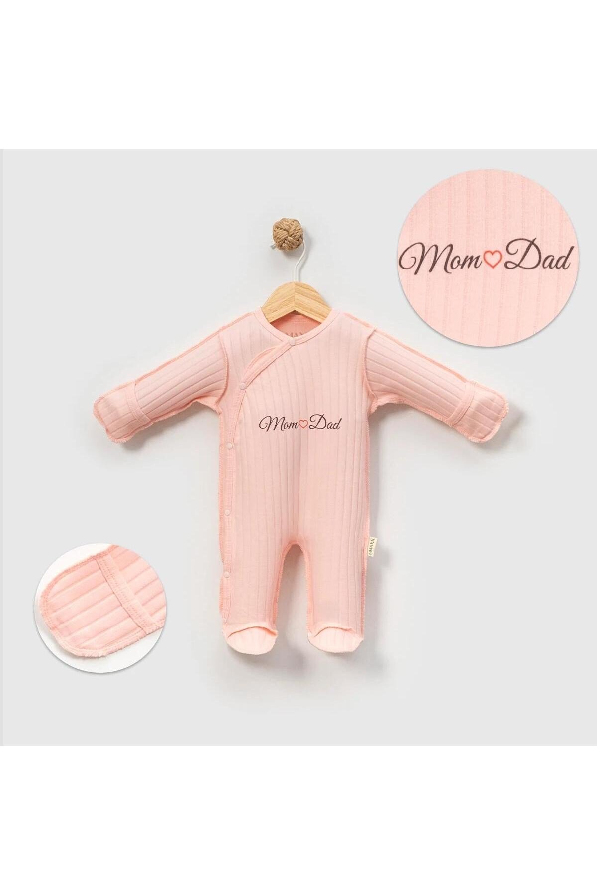 Unisex Mom&Dad Ters Dikiş Raporlu Eldiven Detaylı Tulum