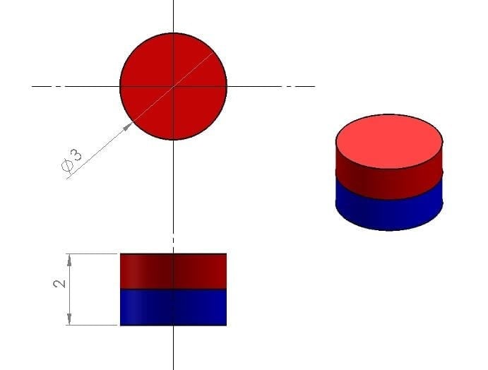 100'LÜ PAKET Çap 3mm Kalınlık 2mm N35 Seri Güçlü Neodyum Mıknatıs