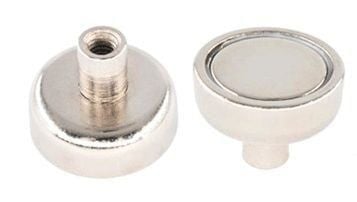 25 mm Neodyum m5 Dişi Bağlantılı Saplamalı Pot Mıknatıs - Pot-D Mıknatıs