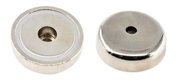 6\'LI PAKET 20mm Neodyum Düz Delikli Pot Mıknatıs - Vidalanabilir Pot-b Mıknatıs