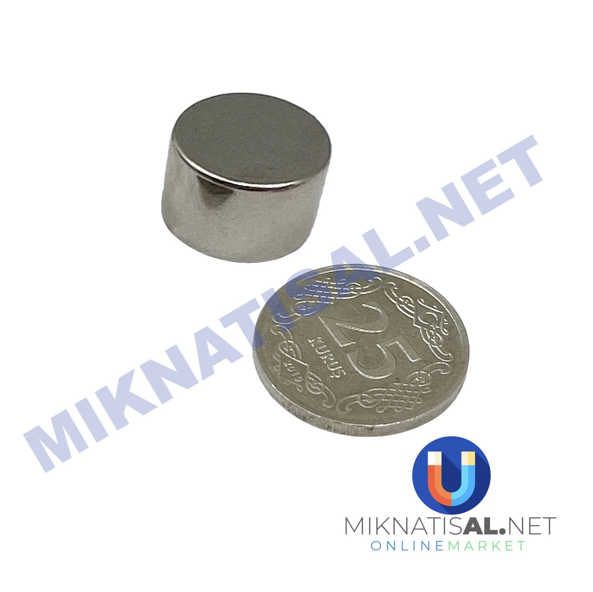 Çap 15mm Kalınlık 10mm N35 Silindir Güçlü Mıknatıs