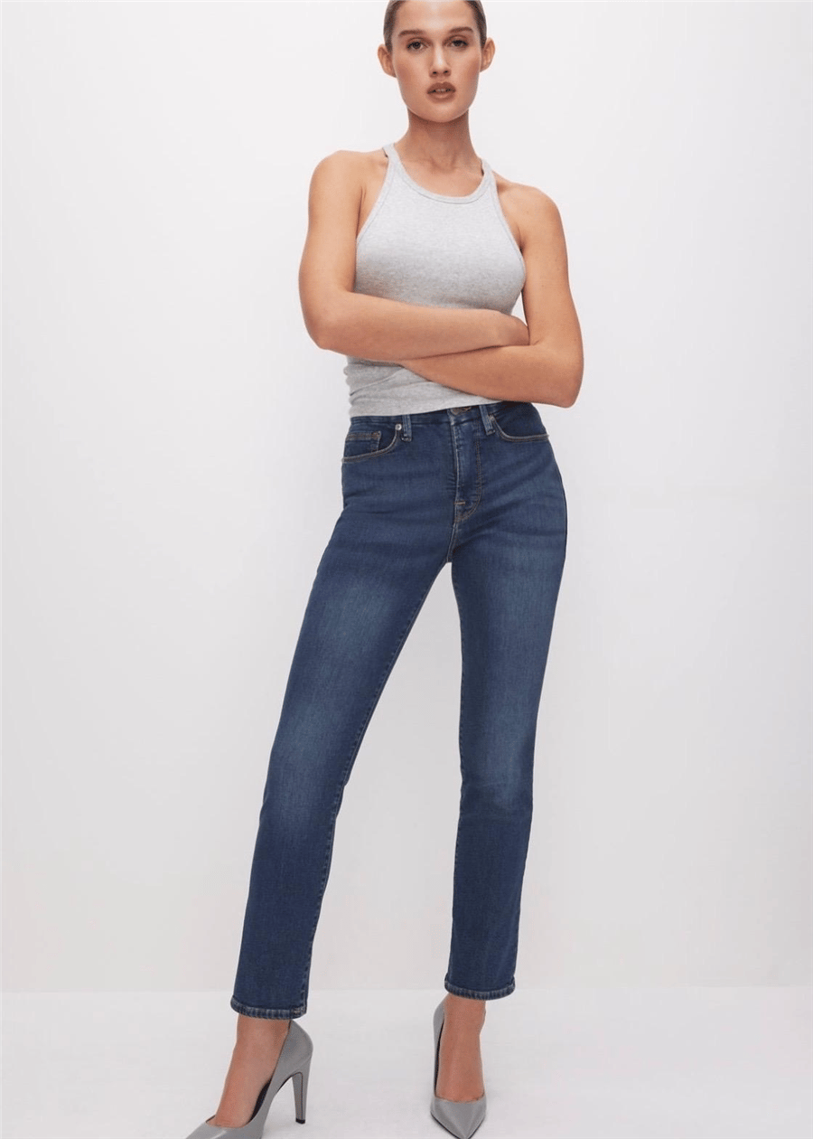 GOOD AMERİCAN GOOD STRAİGHT MAVİ JEANS 