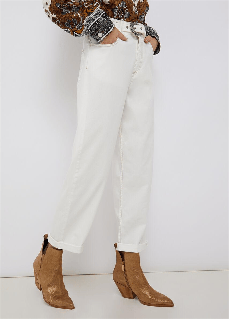 LUİ JO KEMERLİ BEYAZ JEANS