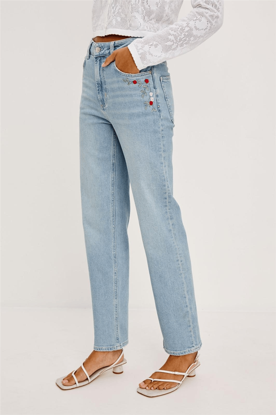 RAİLS THE TOPANGA HİGH RİSE STRAİGHT İŞLEME DETAY JEANS 