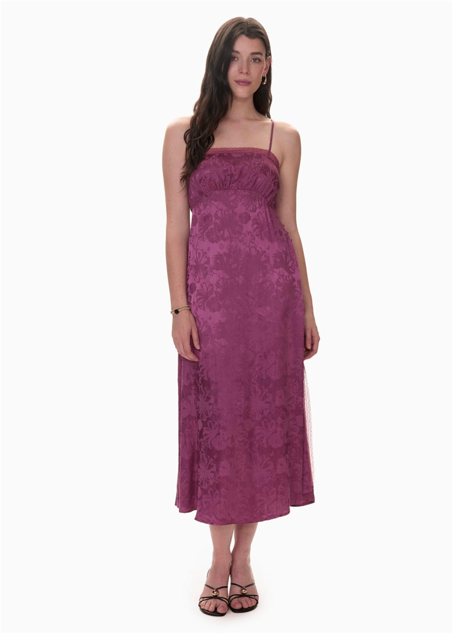 REBECA TAYLOR PLUM SATEN ELBİSE 