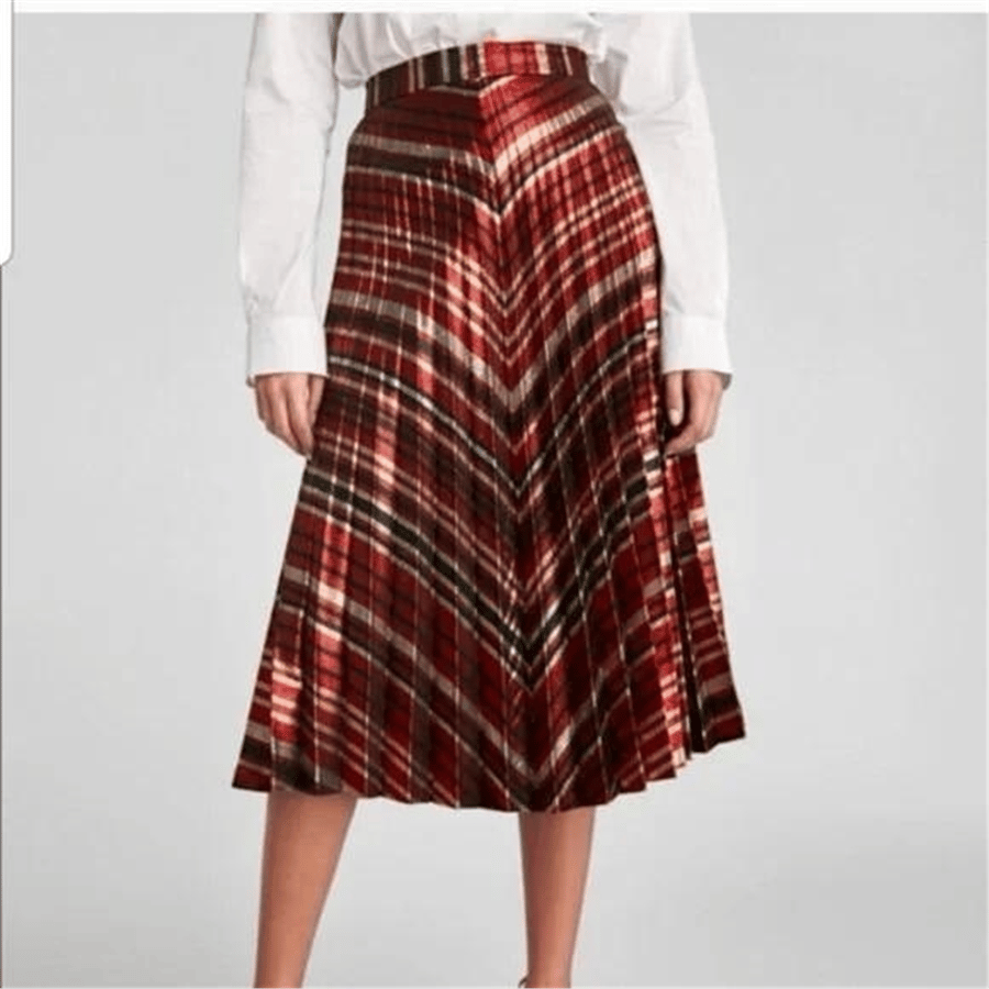 ZARA PİLELİ METALİK MİDİ ETEK 