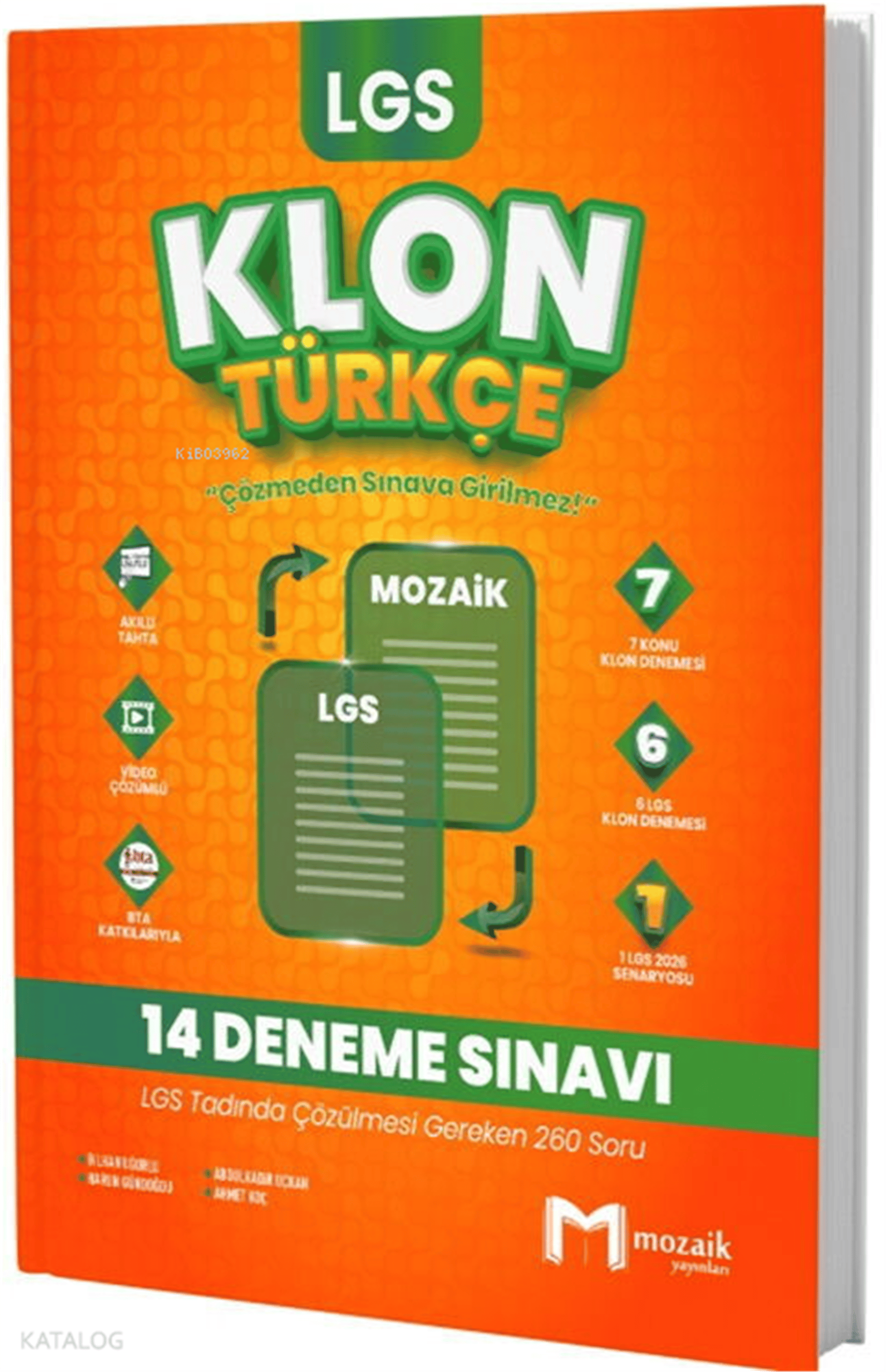 Mozaik 8. Sınıf LGS Türkçe Klon 14 Deneme