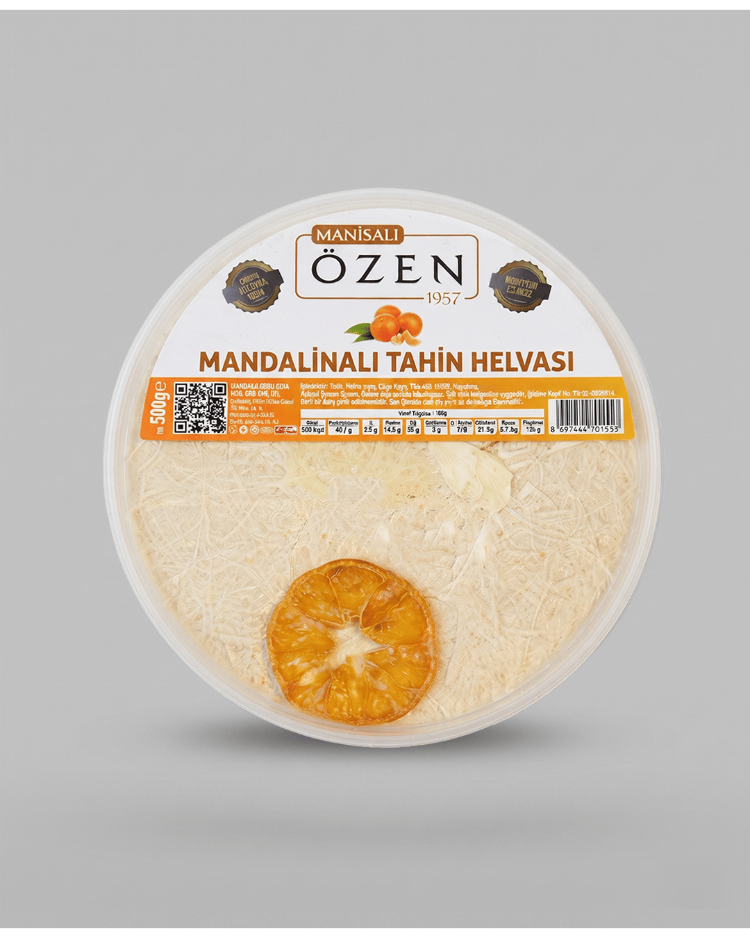Hurma Suyu ile Tatlandırılmış Şeker İlavesiz Mandalinalı Tahin Helvası