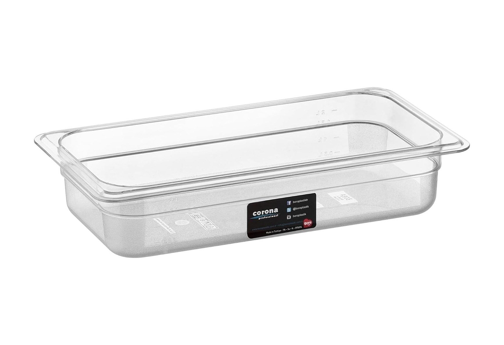 1/3 Dikdörtgen Pc Gastronom Küvet Gövde 325x176x65 çok renkli