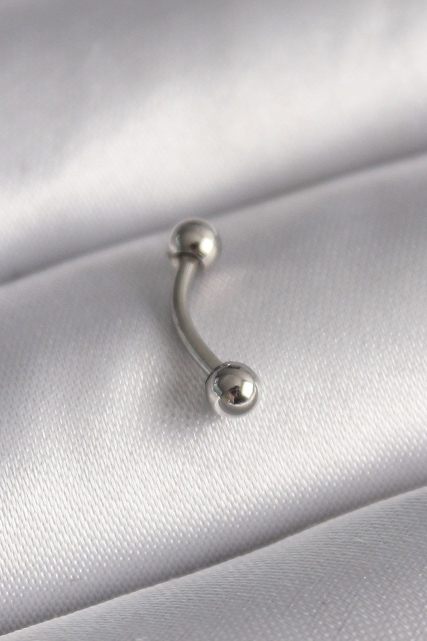 316l Çelik Gümüş Renk Topçuk Model Piercing Gümüş