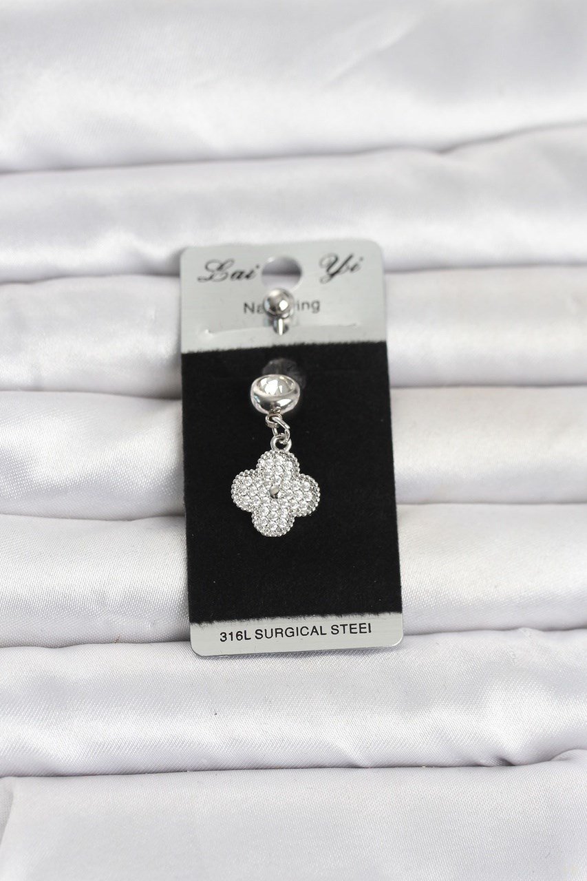 316l Cerrahi Çelik Sallantılı Yonca Model Göbek Piercing Çok Renkli 48395815