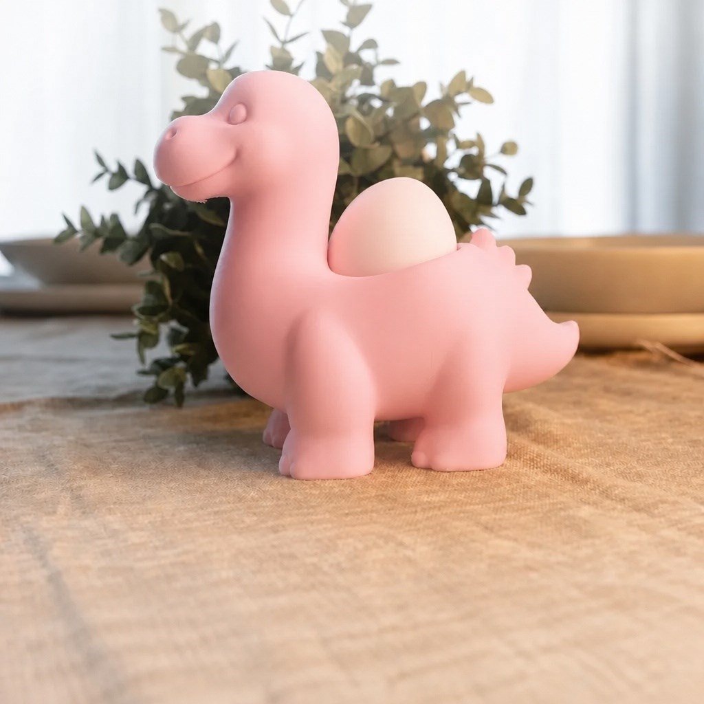 3d Baskı Dinozor Yumurtalık - Sevimli Eggosaurus Yumurta Tutucu-pembe Beyaz