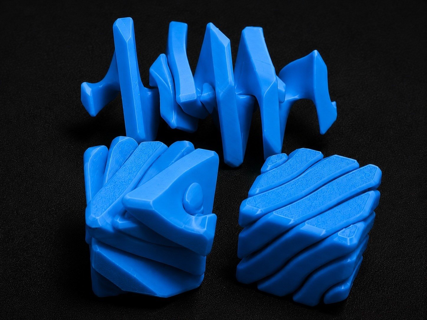 3d Baskı Fidget Puzzle Küp - Hareketli Dönüşebilen Stres Giderici Zeka Oyuncağı, Masaüstü Fidget Küp-mavi