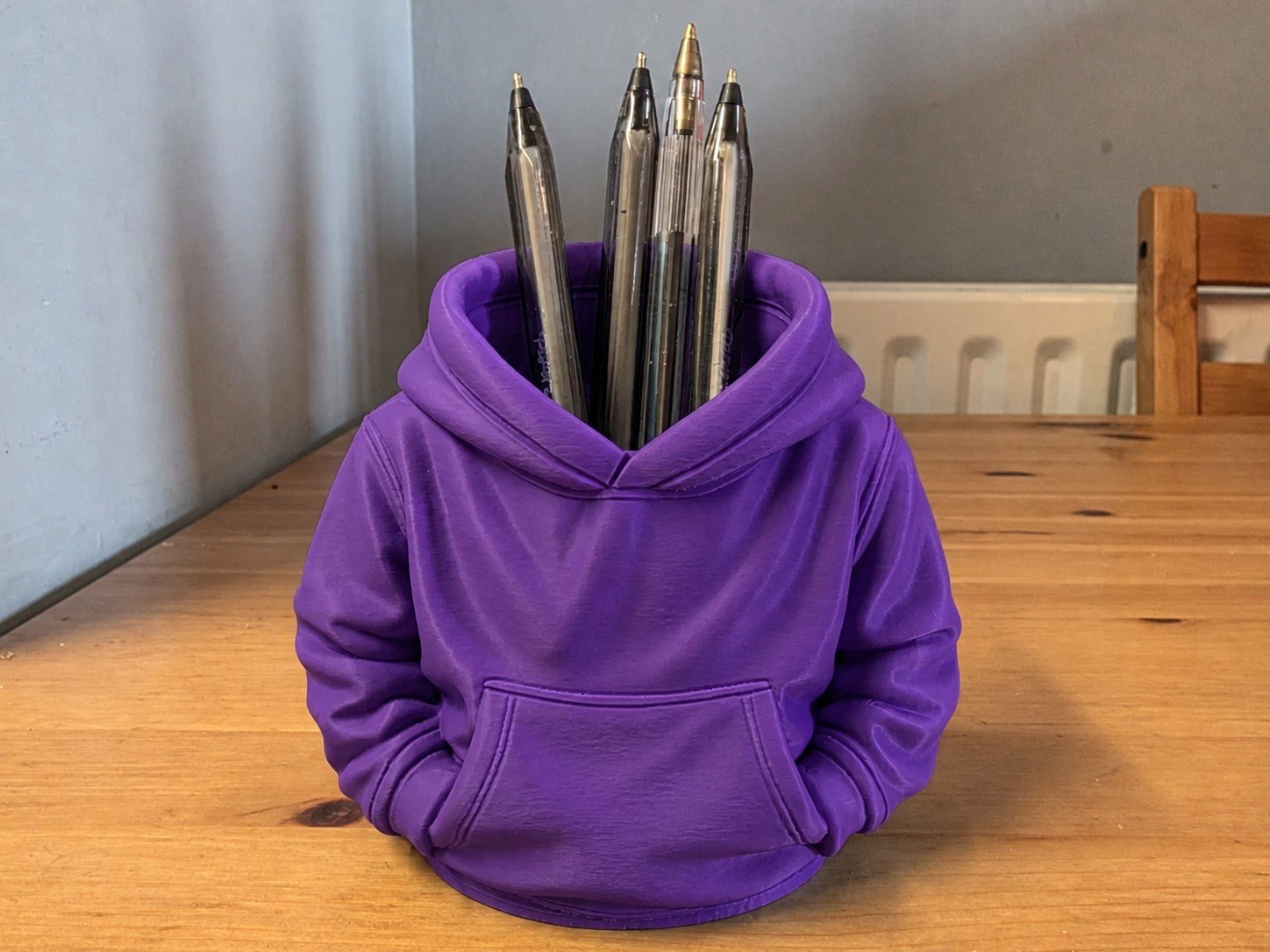 3d Baskı Kapüşonlu Sweatshirt Kalemlik - Masaüstü Organizer-mor Çok Renkli