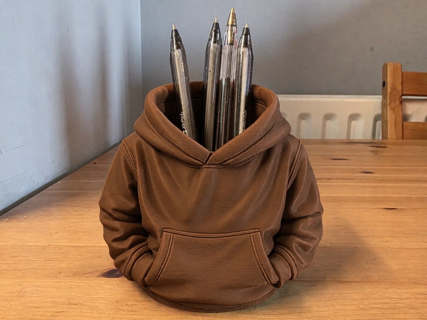 3d Baskı Kapüşonlu Sweatshirt Kalemlik - Masaüstü Organizer-kahverengi Çok Renkli