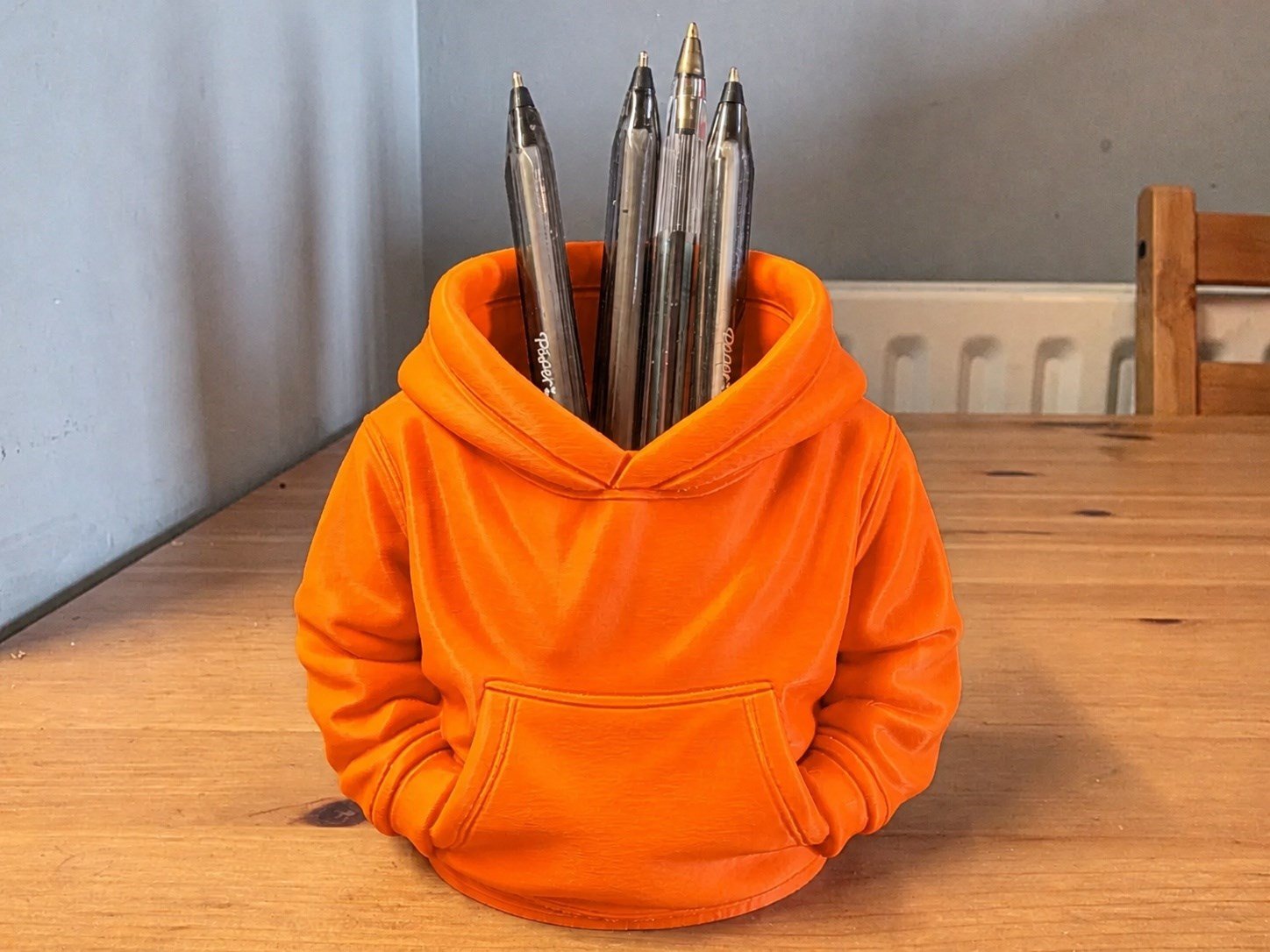 3d Baskı Kapüşonlu Sweatshirt Kalemlik - Masaüstü Organizer-turuncu Çok Renkli