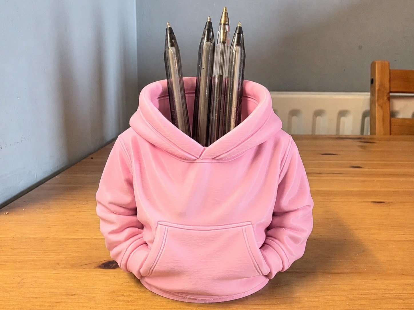 3d Baskı Kapüşonlu Sweatshirt Kalemlik - Masaüstü Organizer-pembe Çok Renkli