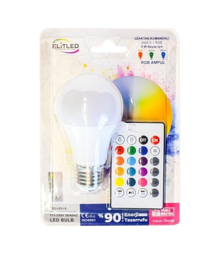 9w Kumandalı Beyaz+rgb Led Ampul 1 Adet