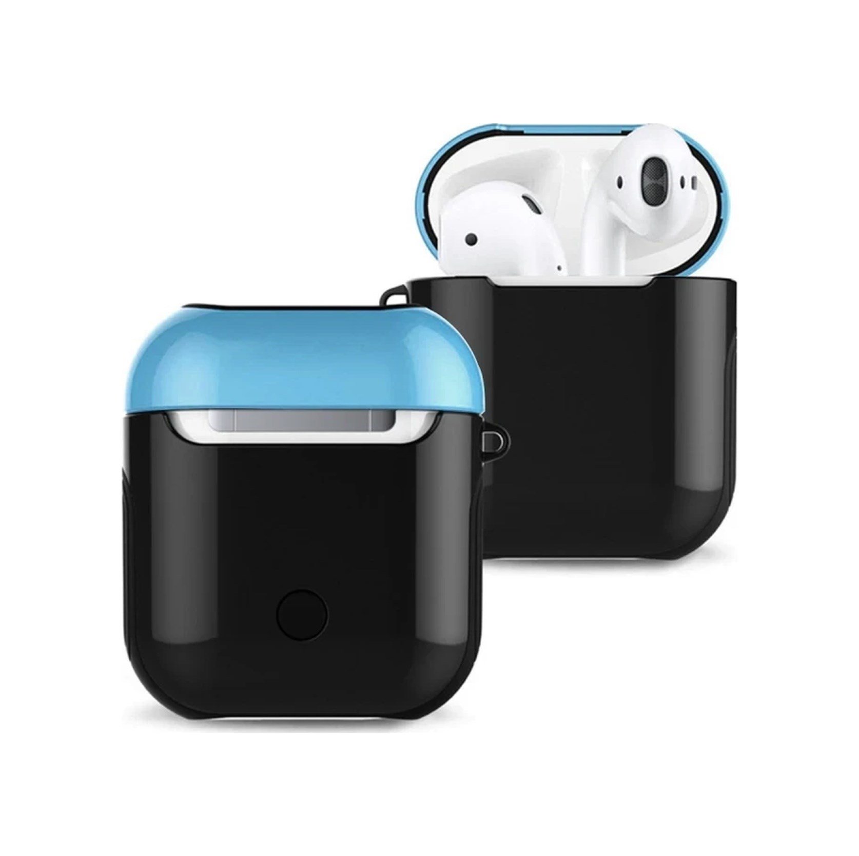 Apple Airpods 2 2.nesil 3in1 Kılıf - Siyah-mavi Çok Renkli
