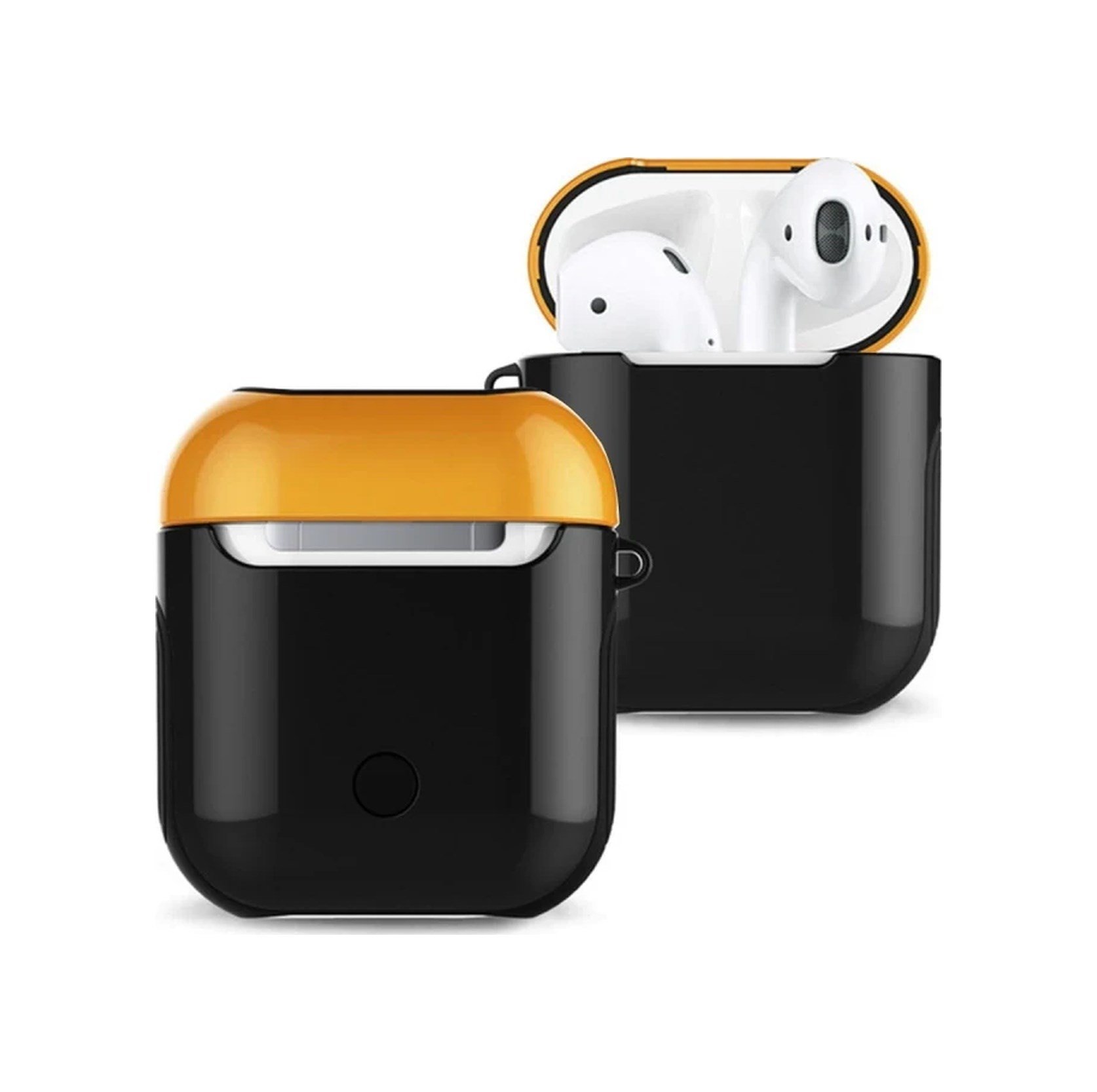 Apple Airpods 2 2.nesil 3in1 Kılıf - Siyah-sarı Çok Renkli