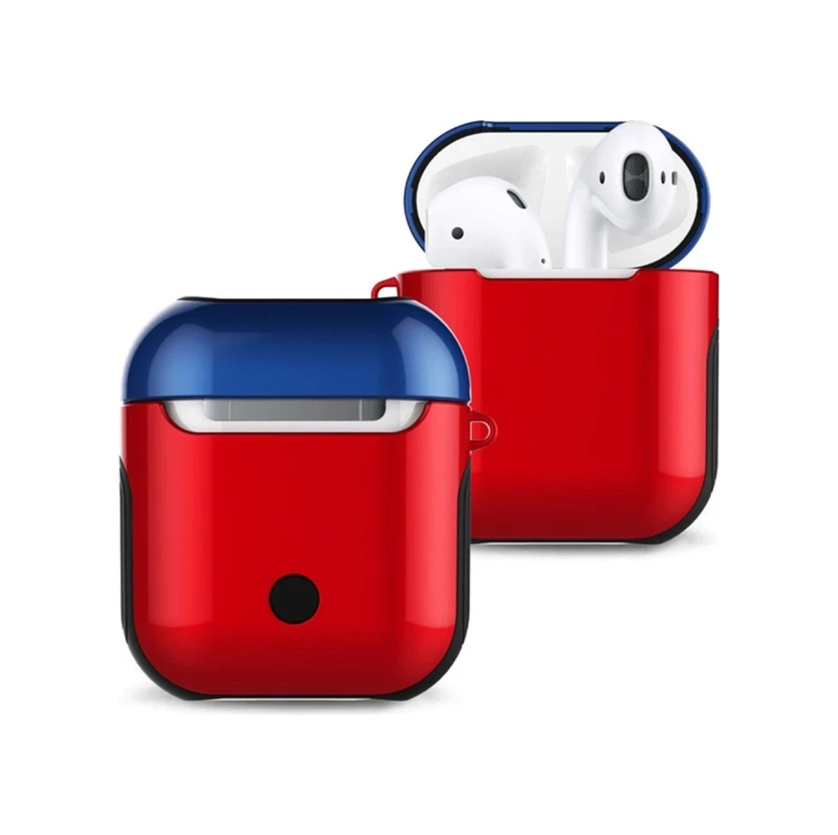 Apple Airpods Uyumlu  2 2.nesil 3in1 Kılıf - Kırmızı-lacivert Çok Renkli 54854385