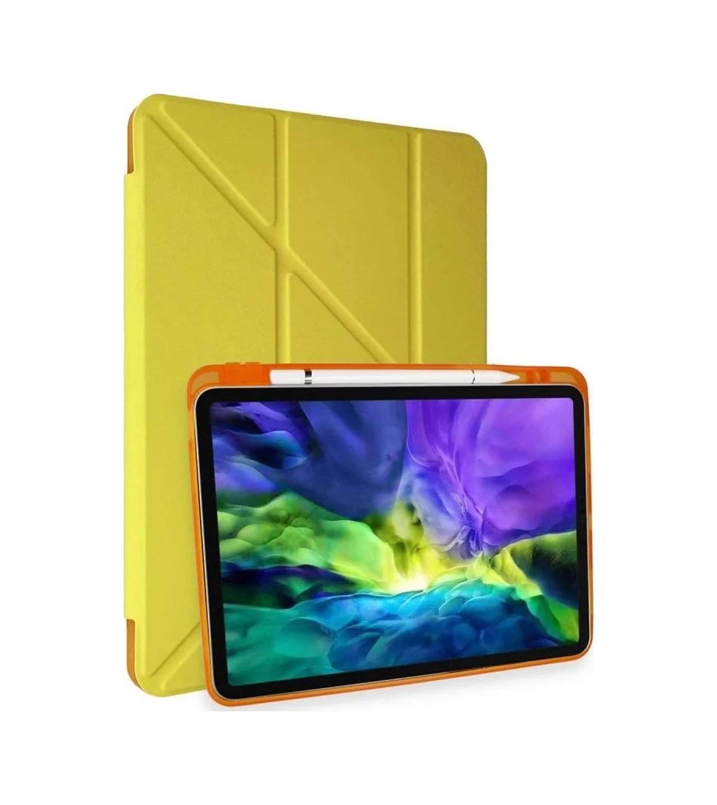 Apple İpad Pro 11 2018 Kılıf Kalemlikli Mars Tablet Kılıfı - Açık Sarı