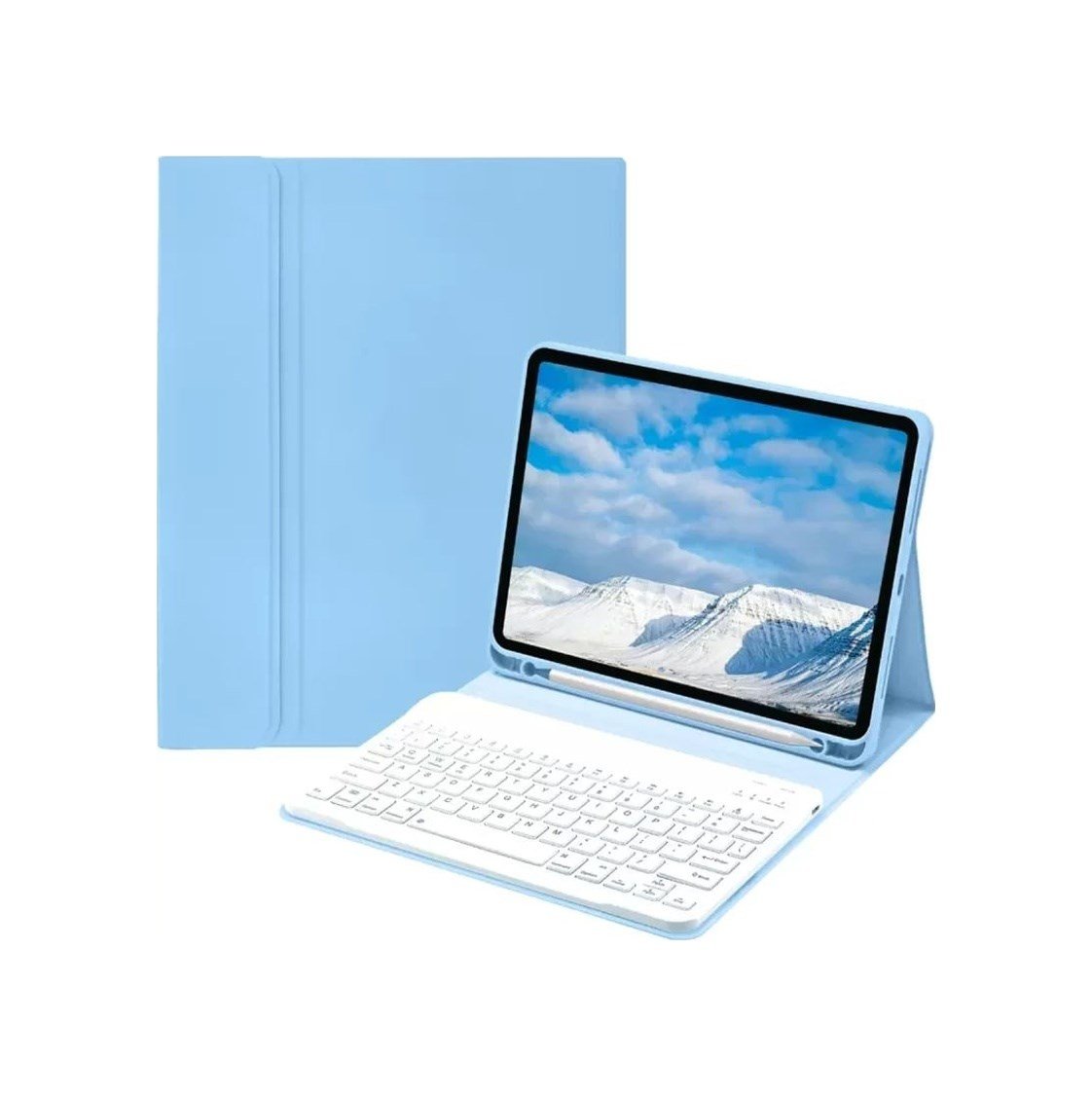 Apple İpad Pro 11 2022 Kılıf Kc01 Smart Klavyeli Tablet Kılıfı - Açık Mavi Diğer Çok Renkli