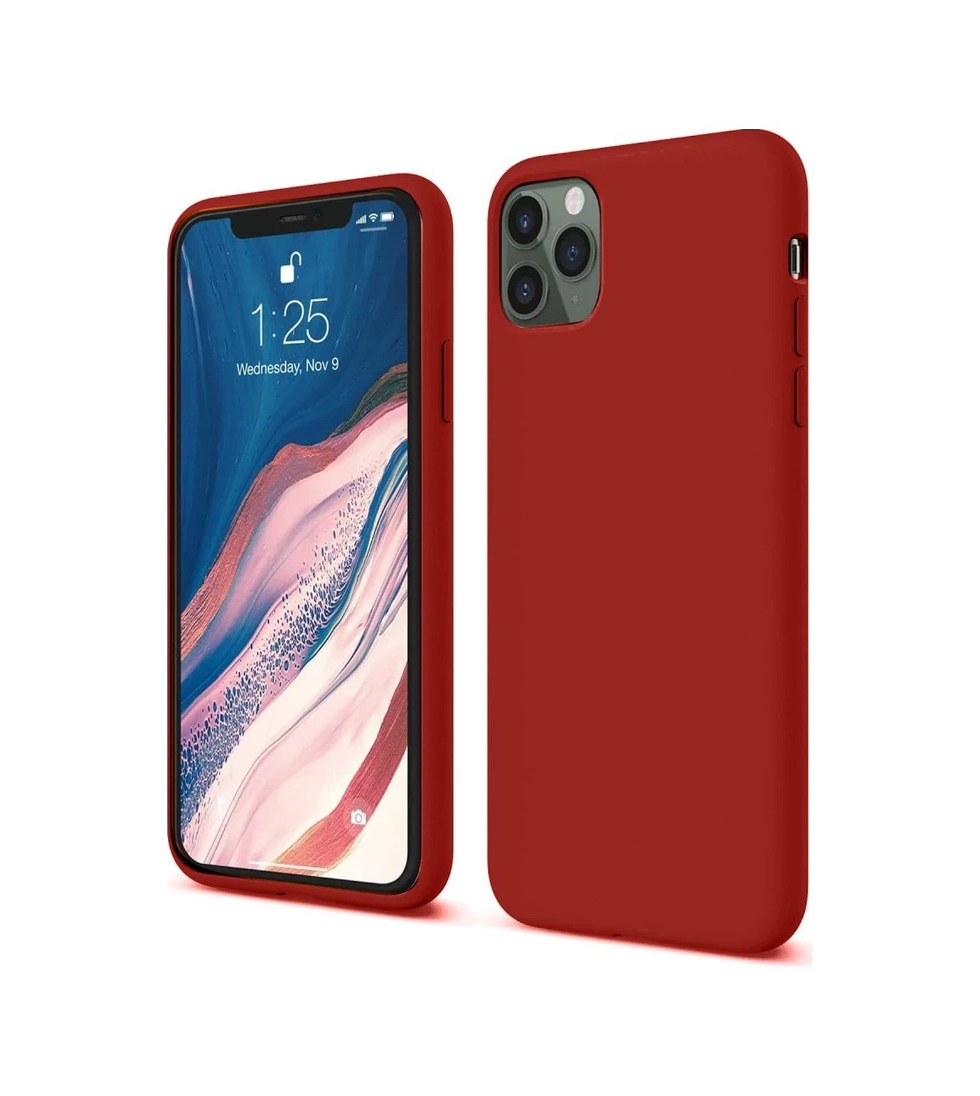 Apple İphone 11 Pro Kılıf First Silikon - Bordo 0.2M-Çok Renkli