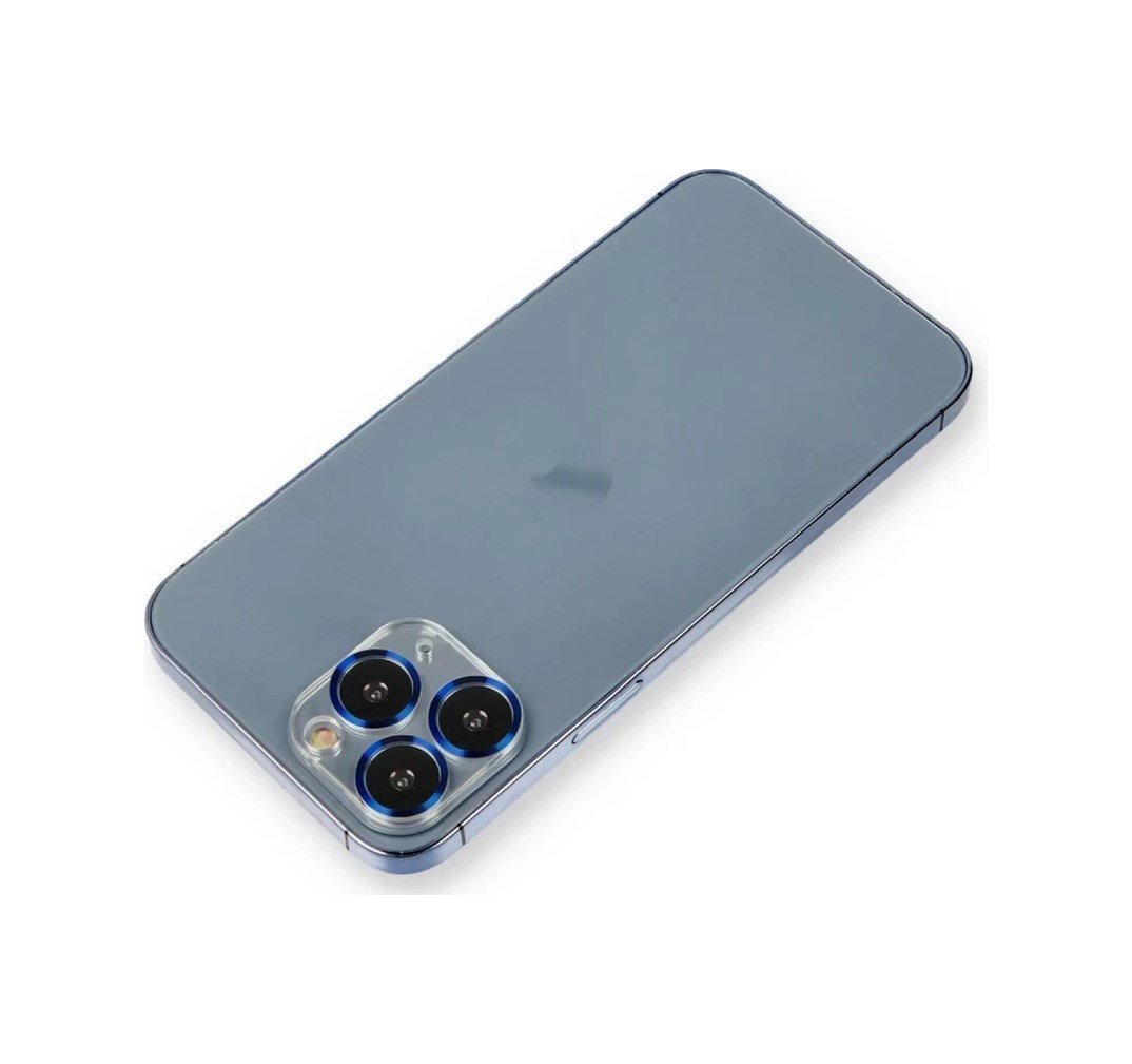 Apple İphone 11 Pro Max Uyumlu Metal Kamera Lens Koruma Cam - Mavi