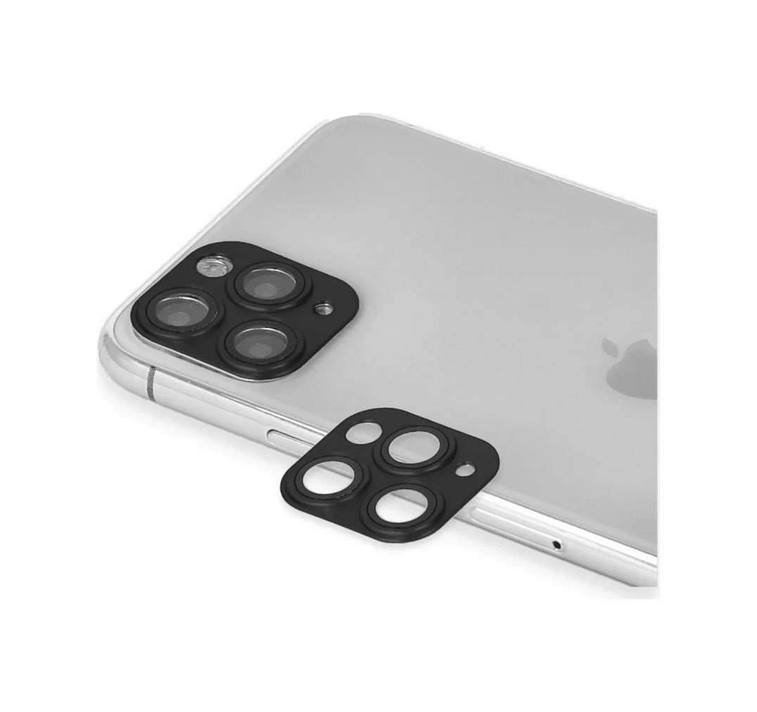 Apple İphone 11 Pro Max Uyumlu Pers Alüminyum Kamera Lens - Siyah