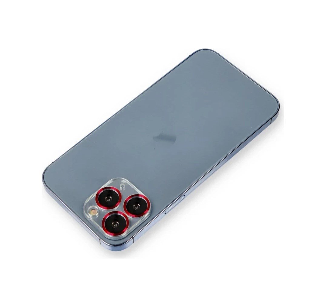 Apple İphone 11 Pro Uyumlu Metal Kamera Lens Koruma Cam - Kırmızı