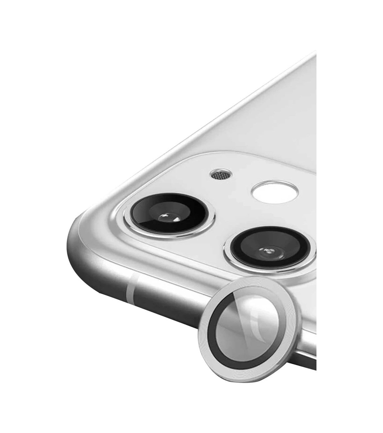 Apple İphone 11 Uyumlu Raze Metal Kamera Lens - Gümüş