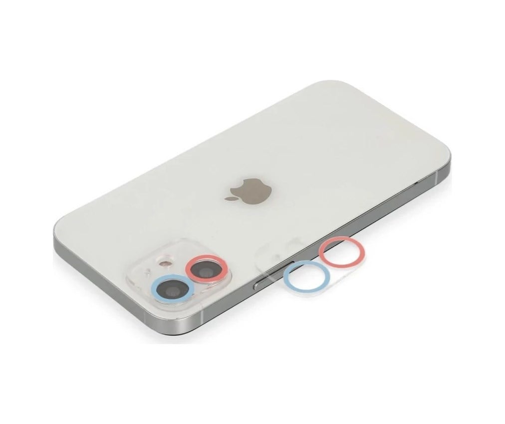 Apple İphone 11 Uyumlu Renkli Kamera Lens Koruma Cam - Pembe-mavi