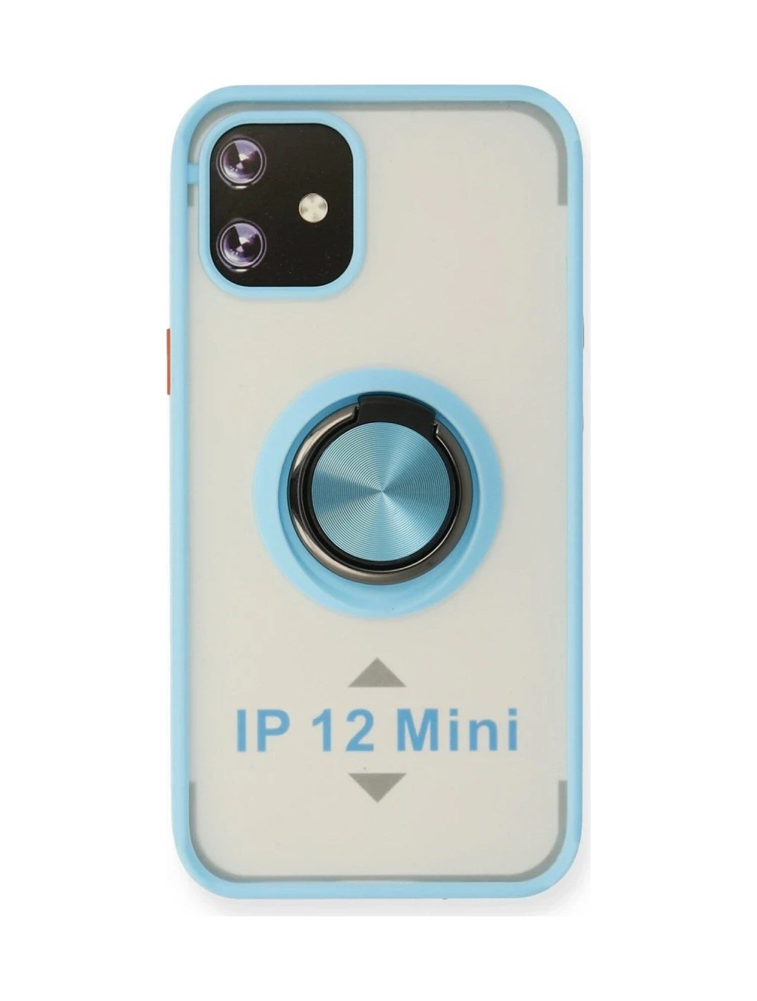 Apple İphone 12 Mini Kılıf Montreal Yüzüklü Silikon Kapak - Buz Mavi 0.2M-Çok Renkli