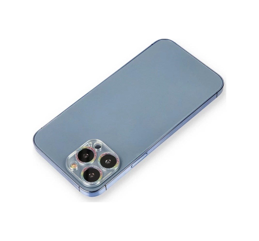 Apple İphone 12 Pro Max Uyumlu Shine Kamera Lens Koruma Cam - Rainbow